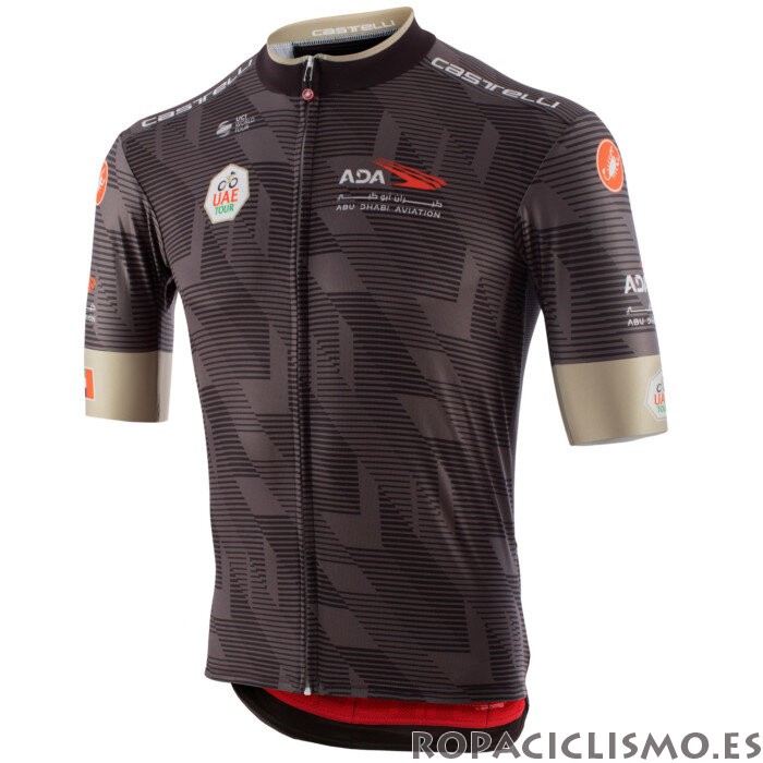 2020 Maillot Uae Tour Tirantes Mangas Cortas Marron